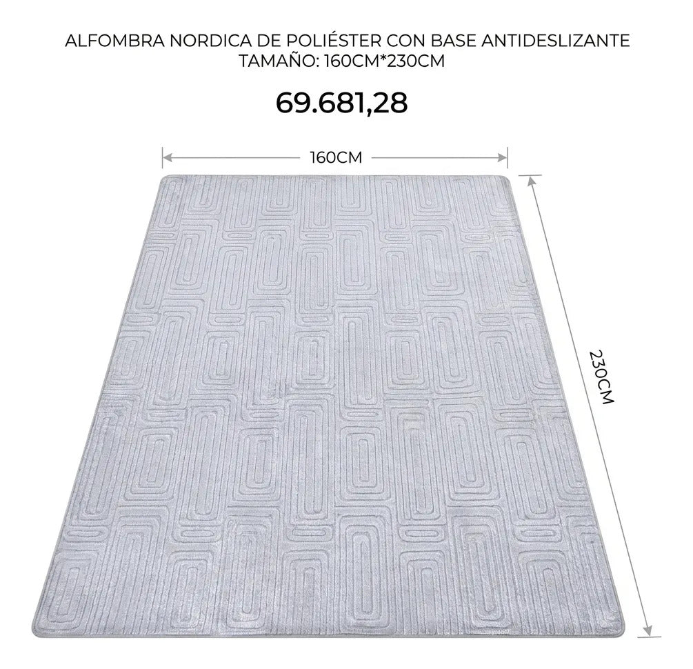 Alfombra Nordica Living 160x230 Antideslizante Poliester