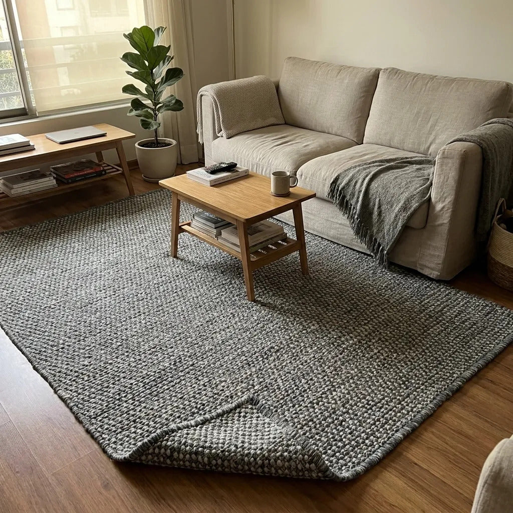 Alfombra Simil Yute Gris 200x290 Grande Living Comedor