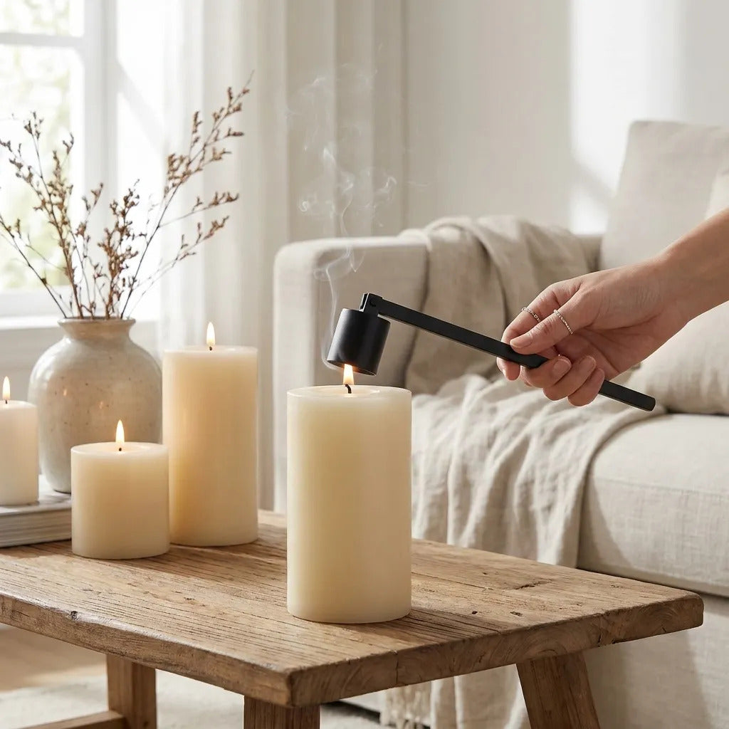 Apaga Velas Hierro Negro Mate Minimalista 16.5 Cm Largo