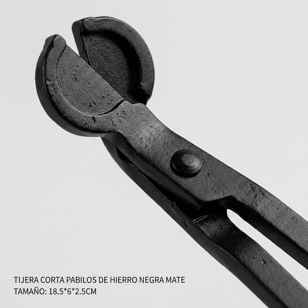 Tijera Corta Pabilos Velas Hierro Negra Mate 18.5cm