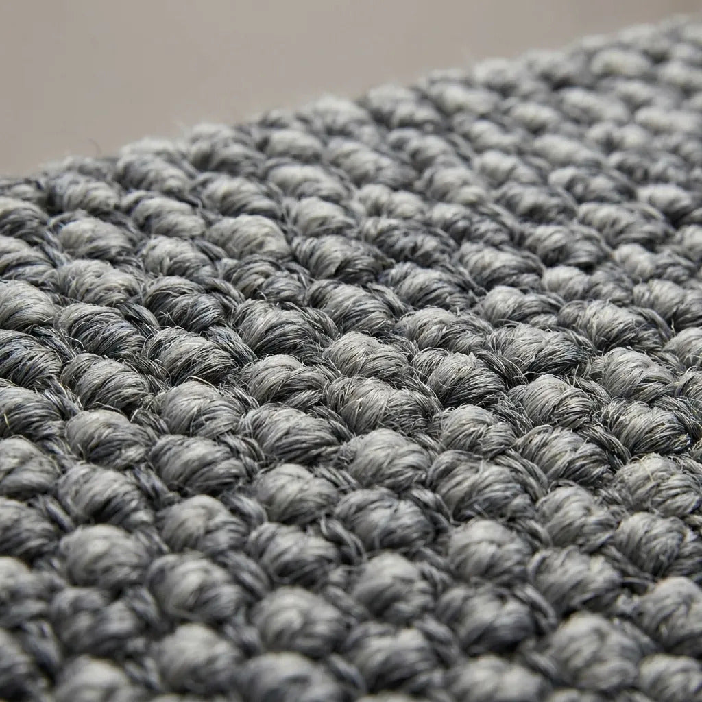 Alfombra Simil Yute Gris Living Comedor 160x230 Cm