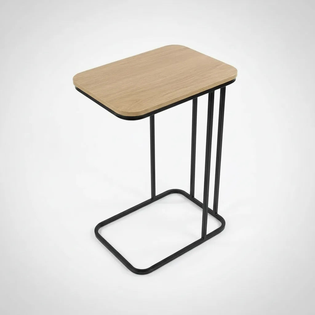 Mesa De Arrime Hierro Y Madera Industrial 40x30x58 Cm