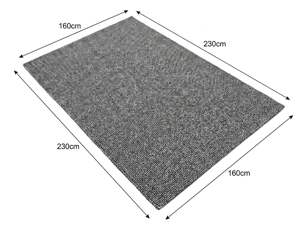 Alfombra Simil Yute Gris Living Comedor 160x230 Cm