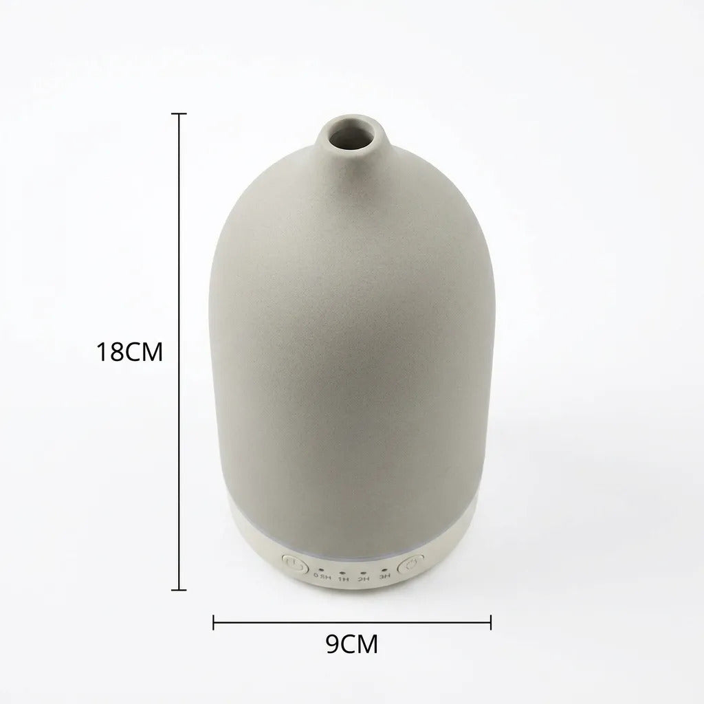 Humidificador Ceramica Difusor Usb Gris 100ml 18x9cm