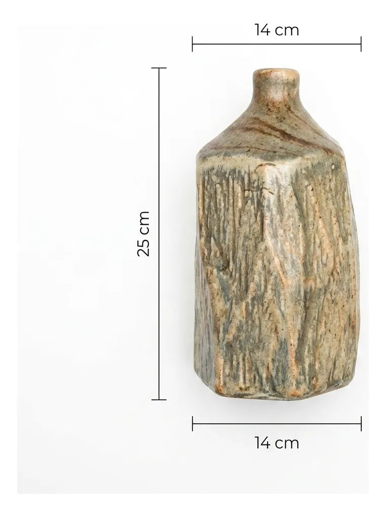 Botellon Madera Kiri Decoracion Rustica Musgo 25x14cm