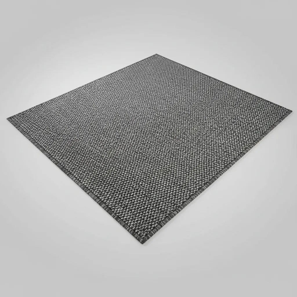 Alfombra Simil Yute Gris Living Comedor 160x230 Cm