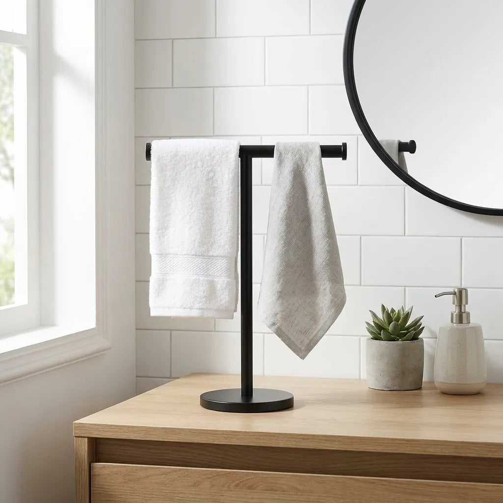 Toallero De Hierro Soporte Multiuso Baño Pared 95x28,5 Cm