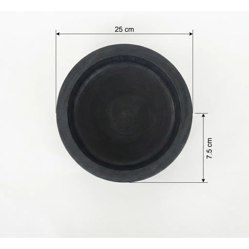 Cuenco Frutera Madera Kiri Negro 25cm Decoracion