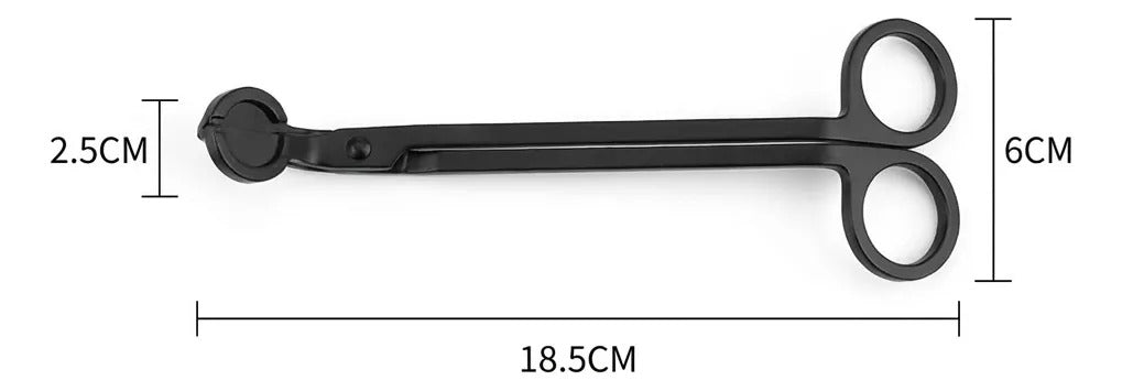Tijera Corta Pabilos Velas Hierro Negra Mate 18.5cm