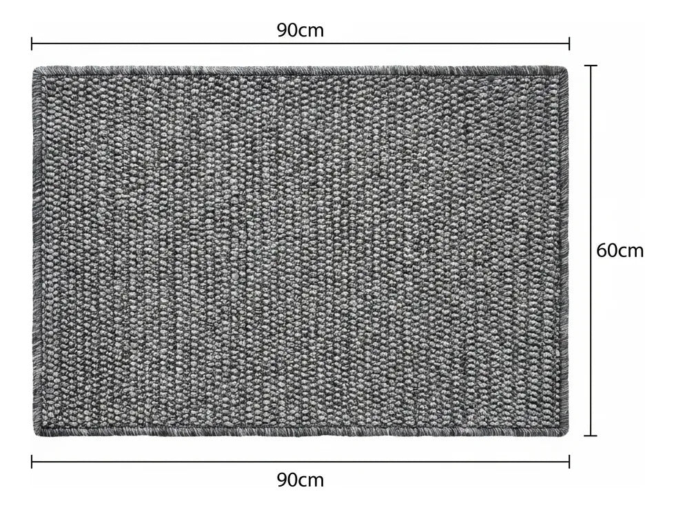 Alfombra Simil Yute Gris 90x60 Cm Decorativa Moderna