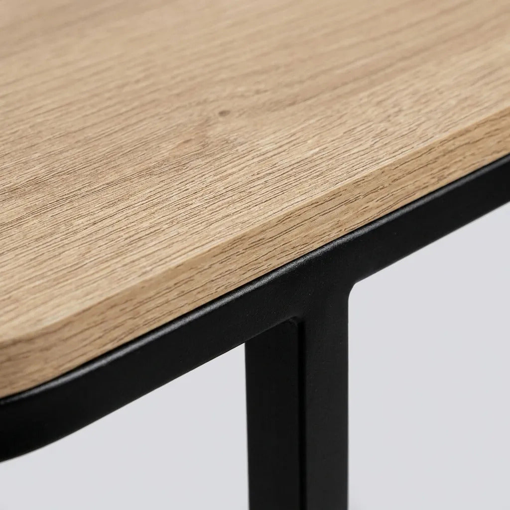 Mesa De Arrime Hierro Y Madera Industrial 40x30x58 Cm