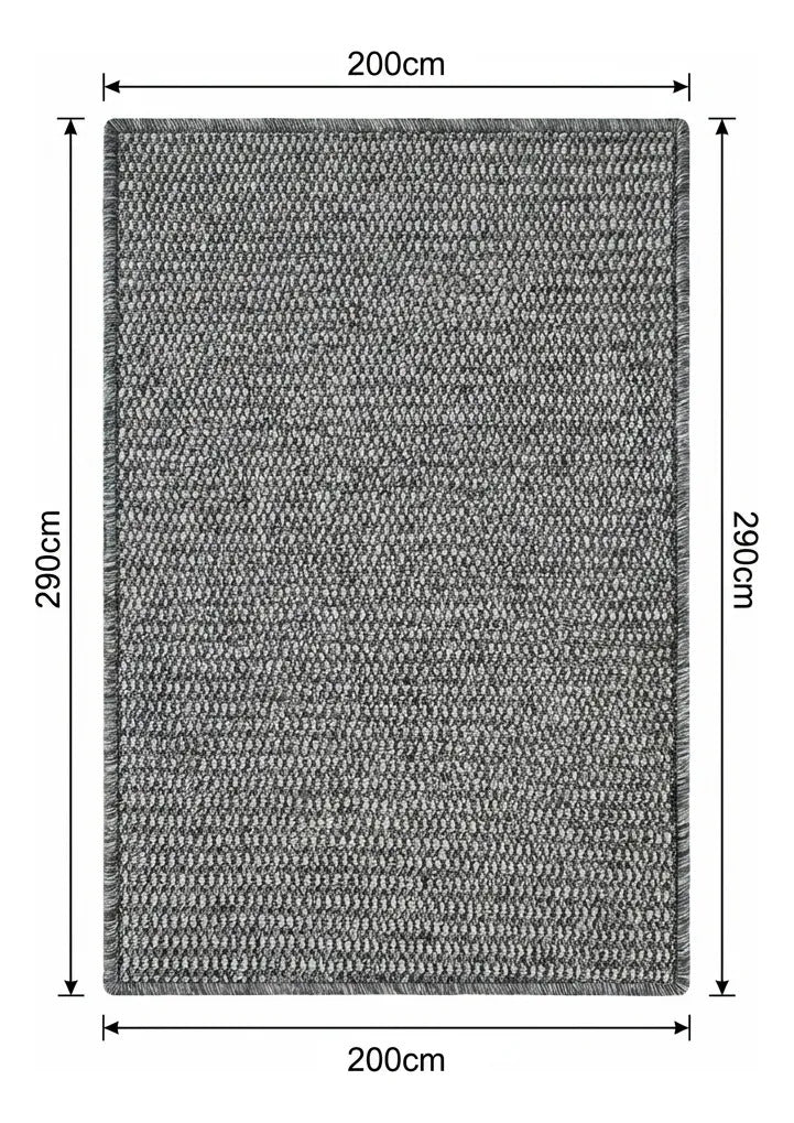 Alfombra Simil Yute Gris 200x290 Grande Living Comedor