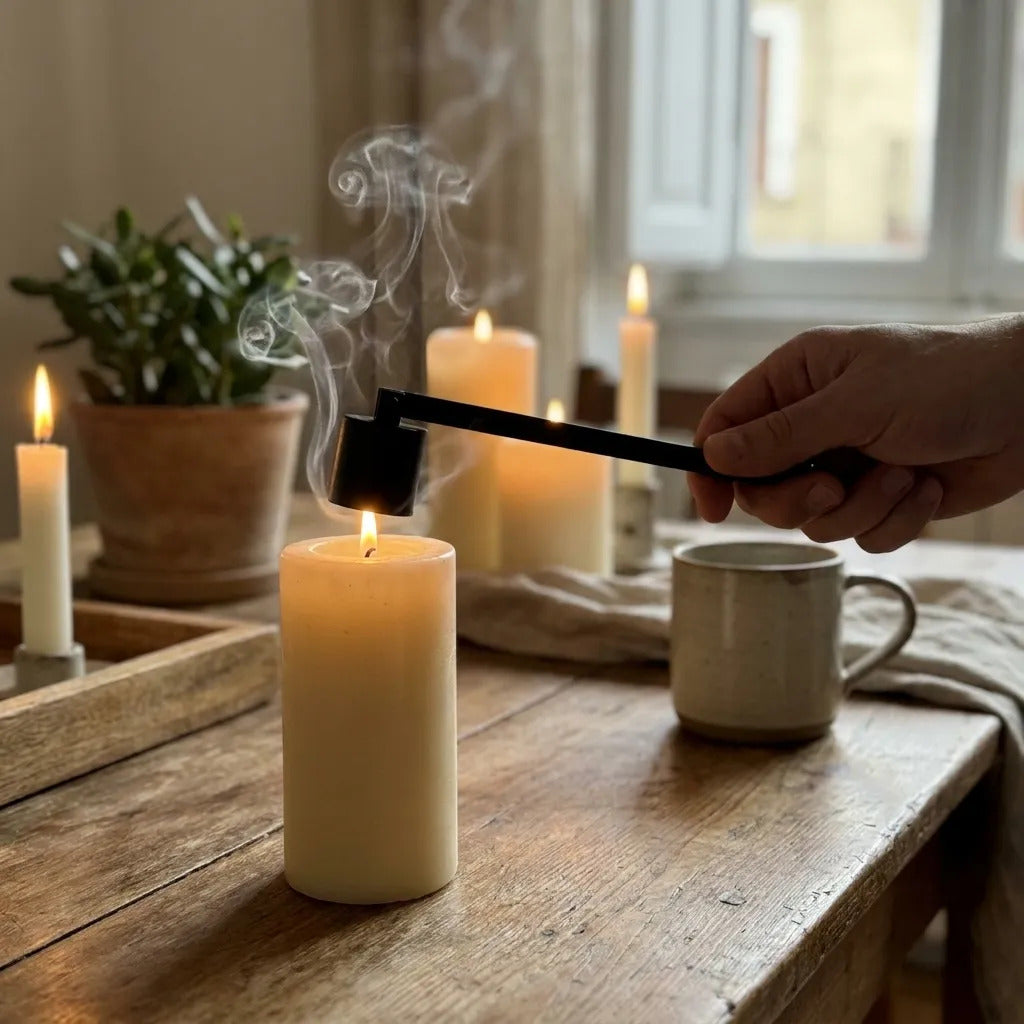Apaga Velas Hierro Negro Mate Minimalista 16.5 Cm Largo