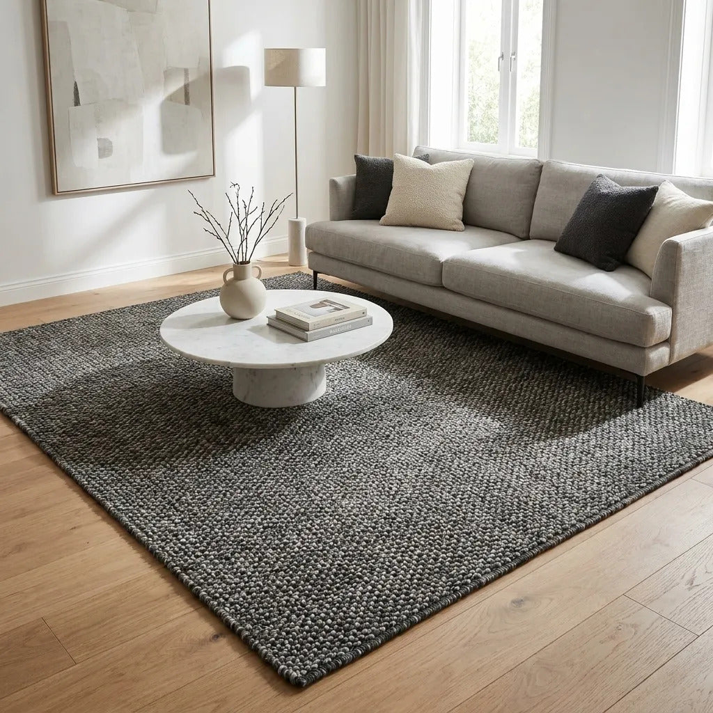 Alfombra Simil Yute Gris 200x290 Grande Living Comedor