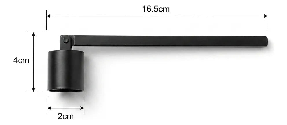 Apaga Velas Hierro Negro Mate Minimalista 16.5 Cm Largo