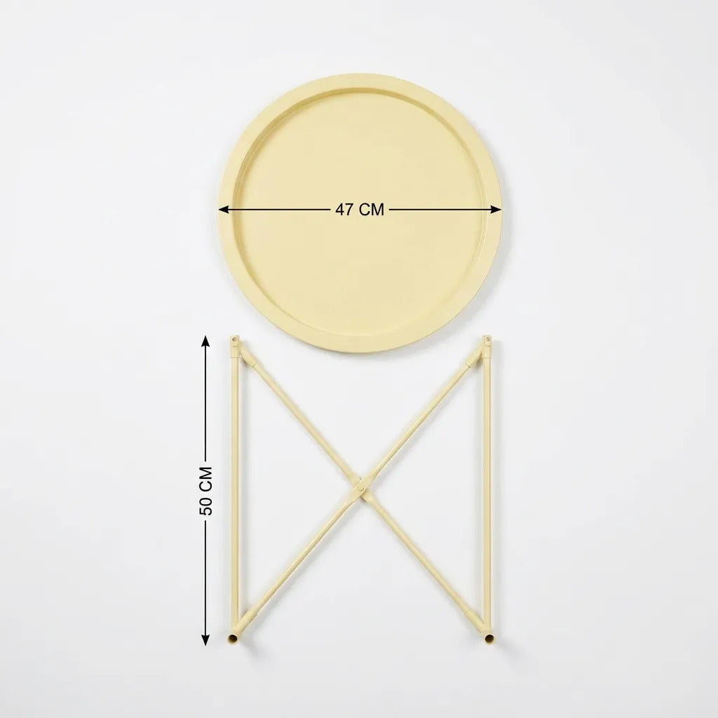 Mesa Ratona De Hierro Amarilla Desmontable 50x47