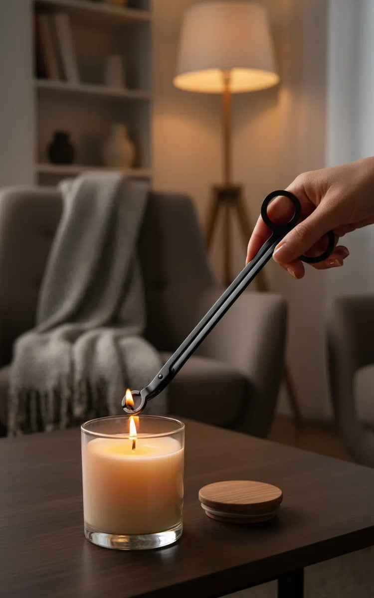 Tijera Corta Pabilos Velas Hierro Negra Mate 18.5cm