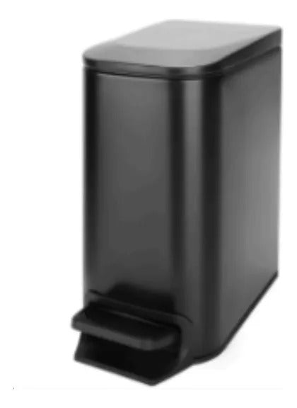 Cesto De Basura Acero Negro Angosto 6 Litros Tacho Baño