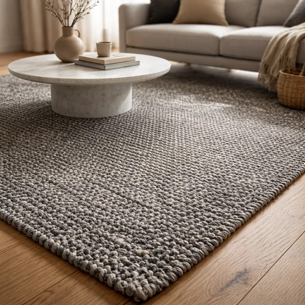 Alfombra Simil Yute Gris 200x290 Grande Living Comedor