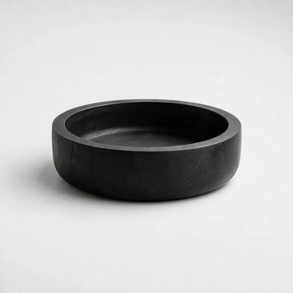 Cuenco Frutera Madera Kiri Negro 25cm Decoracion